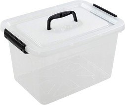 Farmoon 12 Quart Clear Storage Bin, Plastic Stackable Box/Cotainer With Lid And - £28.46 GBP