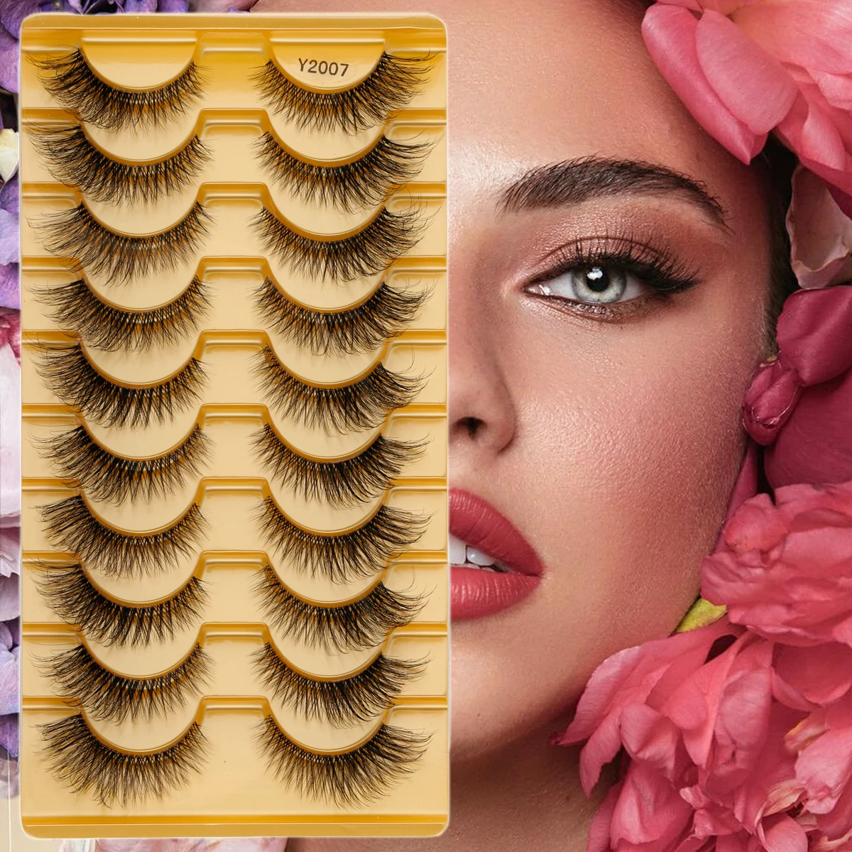 Faux Cils 6/10 Pairs False Eyelashes Natural Long Handmade Fluffy B Lashes Exten - £18.78 GBP