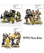 WW2 Military Red Army German Troops with Gaz-67 Vehicle Minifigures Bloc... - $79.97