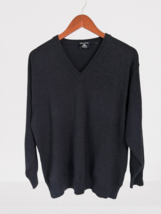BOWEN &amp; WRIGHT Wool V-Neck Knitted Sweater Pullover Charcoal Gray Size Med - $19.79