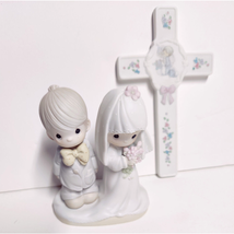 Precious Moments 1979 &quot;The Lord Bless You and Keep You&quot; &amp; 1989 Wedding Cross - £19.57 GBP