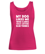 Dog Lover TankTop My Dog Likes Me Pink-W-TT  - £16.56 GBP