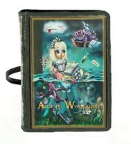 Alice in Wonderland Floating Tea Cup Book Shaped Backpack Bag Purse 11&quot; H - $58.27 CAD
