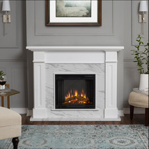 RealFlame Kipling Electric Fireplace Heater White with Faux White Marble - $969.00
