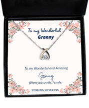 To my Granny, when you smile, I smile - Wishbone Dancing Necklace. Model 64037  - £31.65 GBP