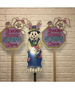 Vtg RARE Easter Yard Art 1996 Easter Bunny Rabbit Vg Shape Impact Plastics - £131.68 GBP