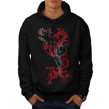 Wellcoda Ninja Dragon Warrior Mens Hoodie, Kung Fu Casual Hooded Sweatshirt - £25.87 GBP+