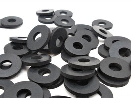 3/8&quot; ID x 1&quot; x 1/8&quot; Thick  Black Rubber Flat Washers  Various Package Sizes - £10.25 GBP+
