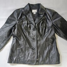 East 5th RN#93677 Women's Black Genuine Leather 3-Button Jacket Size Large image 10
