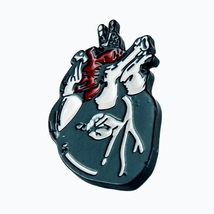 Pin Heart Peace Sign & FU Hands Anatomical Heart Enamel Pin Fashion Jewelry image 2