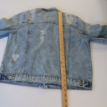 Highway Jeans Women's Blue Cotton Blend Distressed Denim Jacket Pockets Size L image 7