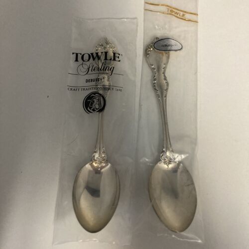 Sterling Silver TOWLE 6” Teaspoon 1959 DEBUSSY Sealed No Monogram 2 Available - $39.55