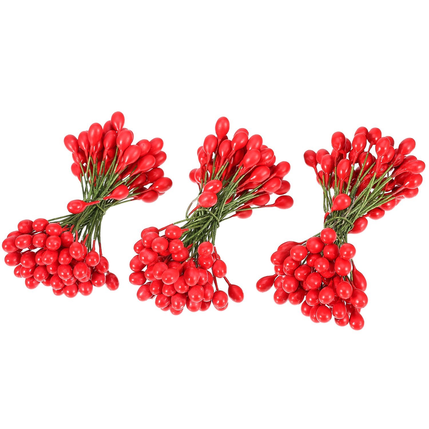 300 Pieces Artificial Holly Christmas Fake Berries On 150 Wire Stems For Christm - $17.99