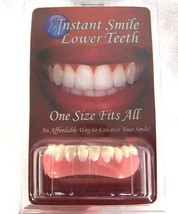 Instant Smile Perfect Bottom Teeth &amp; Free Case Veneers Dentures False Makeover - £9.67 GBP