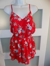 Divided By H&amp;M Floral Print W/Adjustable Spaghetti Strap Romper Size 6 Women&#39;s - £16.29 GBP