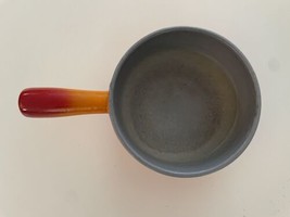 VTG DESCOWARE Flame Orange Cast Iron Enamel Saucepan No Lid Made in Belgium - £19.36 GBP