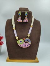 Indian Women Necklace Set Gold Plated Meenakri Fashion Jewelry Wedding W... - $31.00