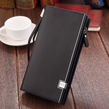 Original Luxury Brand Men&#39;s Wallet Business Striped Clutch Leather Purse For Mal - £57.84 GBP