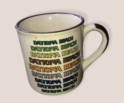 Vintage Coffee Mug Daytona Beach Fl. Rainbow Text Colors Retro, Nostalgic - $12.62