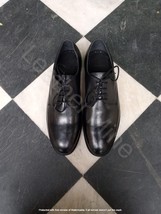 Handmade Black Leather Derby Dress Shoes For Men, Genuine Leather Formal... - $136.79