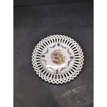 Viennese Lace Porcelain Plate, Scalloped Gold Edge, Germany Plate Pierce... - $12.87