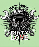 Logo Motocross Heart-Wild Spirit-Pure Adrenaline Modern Wall Art - Printable  - $1.50