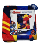 Marvel Avengers Silky Soft Throw 46x60in Captain Marvel Picture Blue Red... - $491.11 MXN