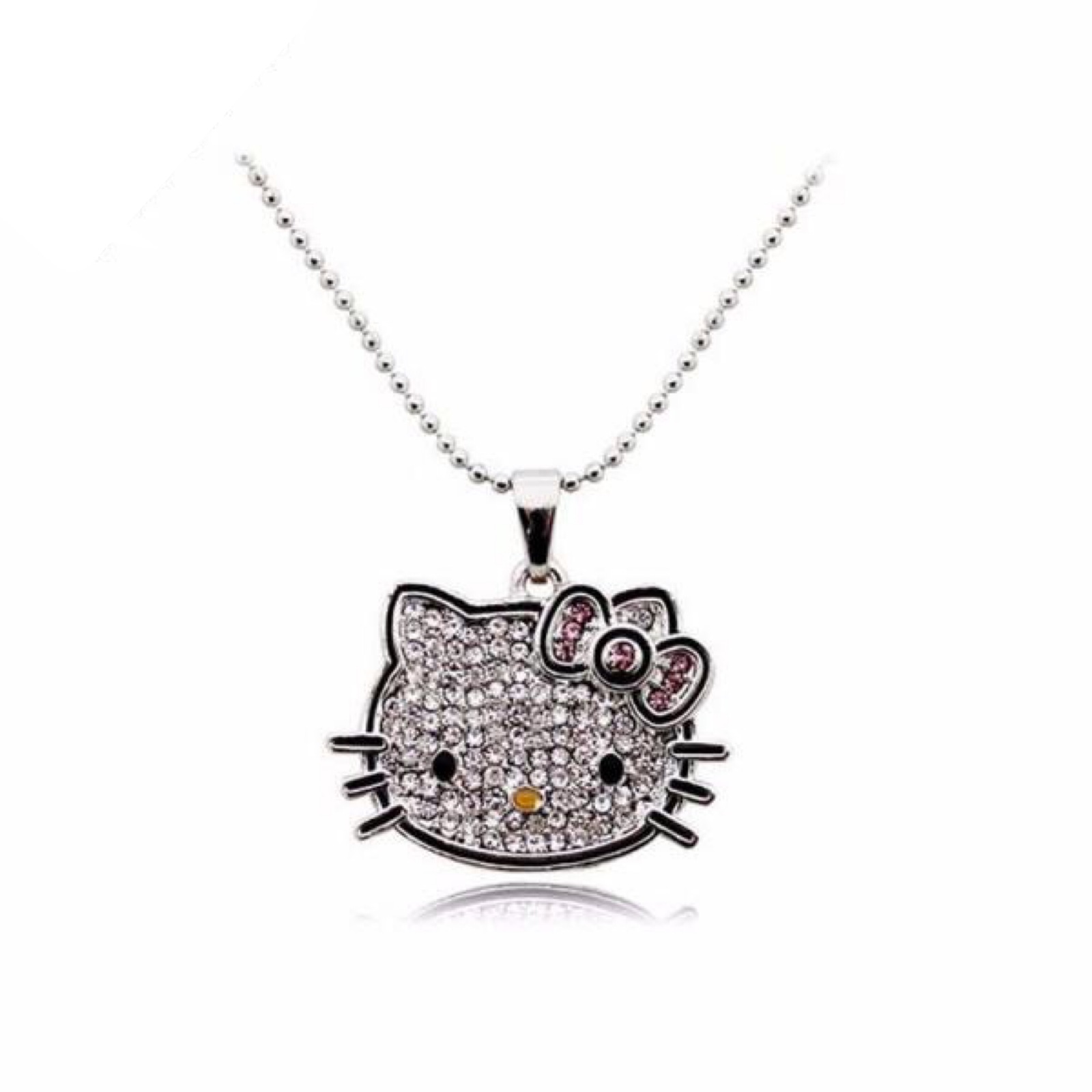 Cute Hello Kitty Rhinestone Crystal Pendant Necklace Jewellery Kawaii Accessorie - $3.99