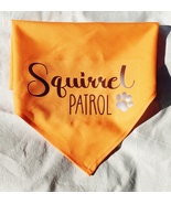 Medium Orange Squirrel Patrol Dog Bandana Scarf - Fun Hipster Dog&#39;s Clothes - $6.00