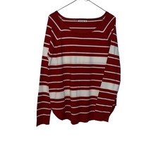 Pink Clover Womens Sweater Red Striped Scoop Neck Long Sleeve Pullover XL - $18.23