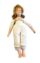 Doll Bisque Ceramic &amp; Cloth Craft Doll wth Pantaloons 8.5 Inches Tall Vintage - £11.13 GBP