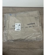 NWT Lands&#39; End Men&#39;s No Iron Twill Tailored Flat Front Pants Khaki 32W 30L - $22.00