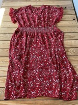 Max Studio Women’s Floral Short Sleeve Tie Waist dress size XL Red R2 - £20.07 GBP