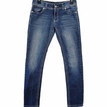 Cato Womens Jeans Size 6 Blue Skinny Studded Embroidered Classic Low Rise Denim - £10.38 GBP