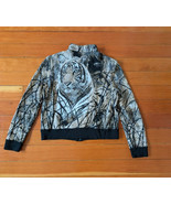 Vintage St. John tiger zip cardigan sweater jacket rhinestone bling mobw... - $107.27 CAD