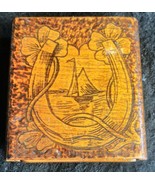 Old Antique Pyrography Folk Art Wood Primitive Good Luck Playing Card Bo... - $1,175.68 MXN