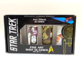 Star Trek The Original Series Fine Art Shot Glasses #9 of 20 Set Of 4 - £15.22 GBP