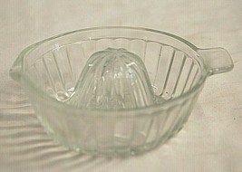 Citrus Juice Reamer Ribbed Clear Glass Tab Handle Kitchen Glassware Vintage MCM - £17.21 GBP