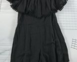 Brette Sandler Romper Womens Medium Black Side Zip Off the Shoulder Ruff... - $39.59