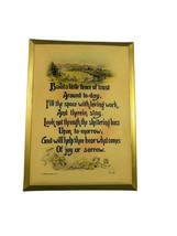 Vintage House of Art New York Metal Wall Hanging Religious God Trust Poem - £22.94 GBP