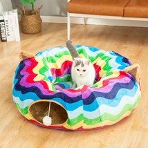 Rainbow Wave Cat Dog Tunnel Bed - £47.16 GBP