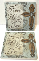 Thirstystone Faith Hope and Love Spiritual 4.25&quot; Coasters Lot 2 Replacem... - $8.49
