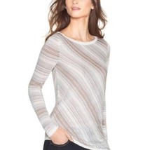 White House Black Market Asymmetric Striped Metallic Tunic Sweater Sz S - $14.01