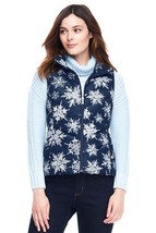 Lands End Women&#39;s Down Vest Deep Sea Snowflake New - £28.03 GBP