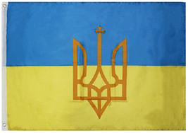 2x3 Ukraine Orange Middle Trident Rough Tex Knitted Flag 2&#39;x3&#39; Banner - £15.95 GBP