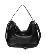 Bruno Rossi Italian Made Soft Black Calf Leather Large Hobo Bag - £290.63 GBP