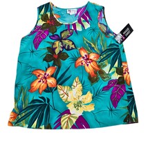 Sweet Maggie Tank Top Womens Large Vintage Floral Tropical Hawaiian Blou... - £14.98 GBP