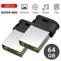 2 Pack 64 GB Mini USB 2.0 Flash Drive Pendrive USB Super Tiny Flash Memory Stick - £14.93 GBP