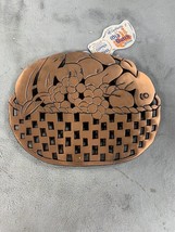 Vintage Fruit Basket Copper Cast Iron Trivet Hot Plate Hanging Taiwan 1990 - £11.97 GBP