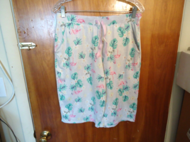 Croft &amp; Barrow Size M Intimates Multi Color Floral / Flamingo 3/4 Pajama Pants - £12.50 GBP